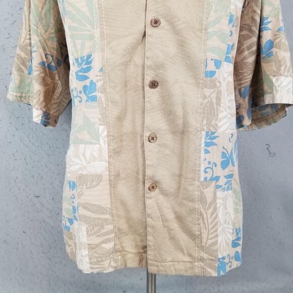 Boca Classics Shirt Mens 2XL Tan Blue Hawaiian Aloha Camp Short Sleeve Button - Picture 3 of 16